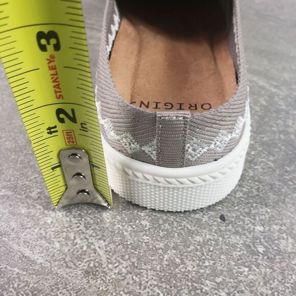 Earth Origins Shoes 7 Wide Embroidered Knit Mules Zilly Slides Granite - Picture 12 of 13